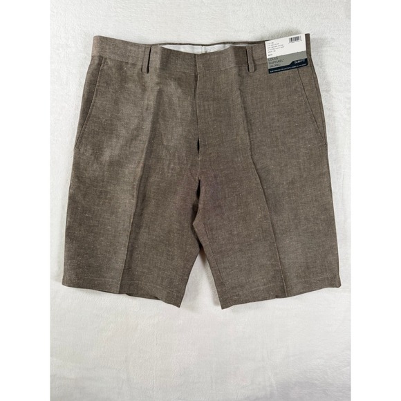 Louis Raphael Other - Louis Raphael Tailored Slim Fit Linen Viscose Wheat Brown Mens Shorts Size 35